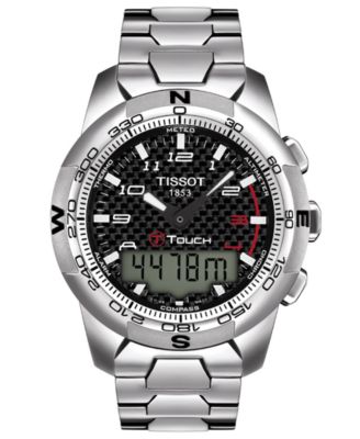 Tissot - Watch, Men's Swiss T-Touch II Polished Titanium Bracelet T0474204420700