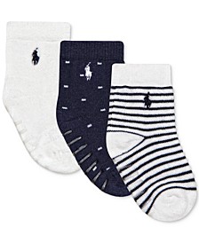 Ralph Lauren Baby Boys 3-Pack Cushioned Crew Socks