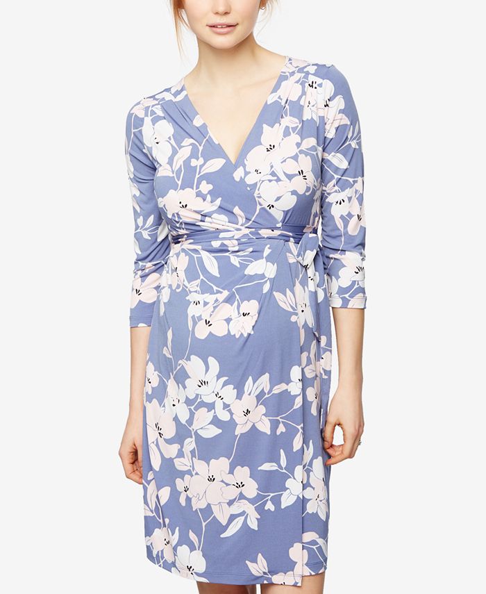 A Pea in the Pod Maternity FloralPrint Wrap Dress Macy's