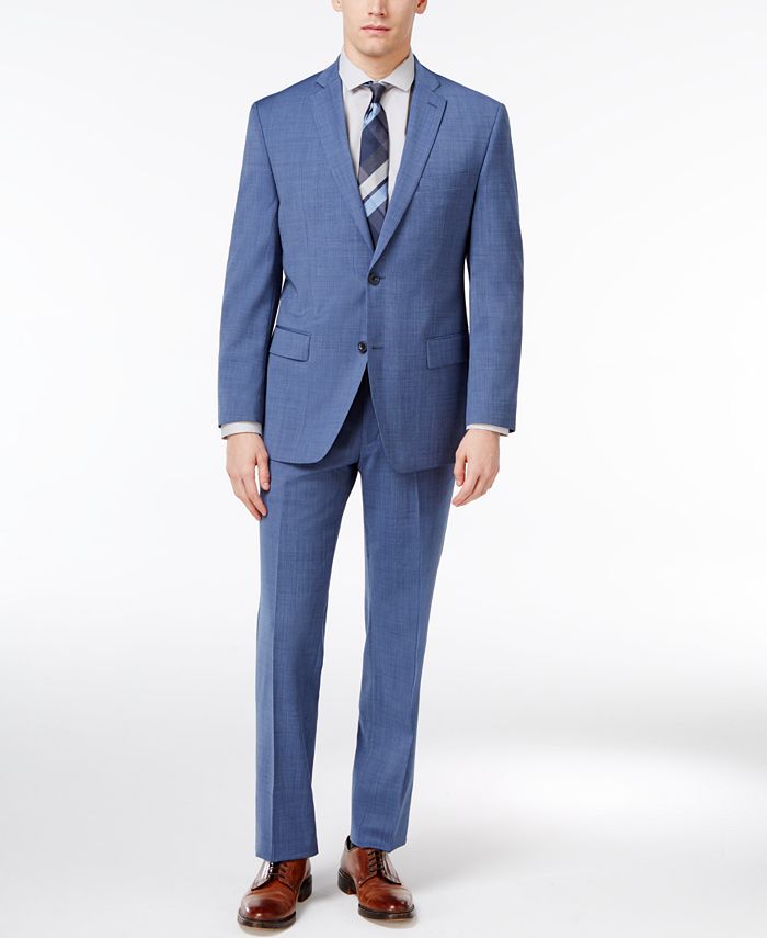 Michael Kors Men's Classic-Fit Blue Neat Pindot Suit - Macy's