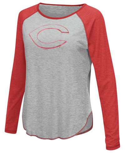 Touch by Alyssa Milano Women's Cincinnati Reds Line Drive Long Sleeve T-Shirt