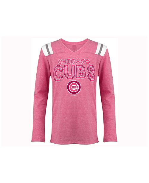 5th Ocean Chicago Cubs Heart Pink Long Sleeve T Shirt Girls 4