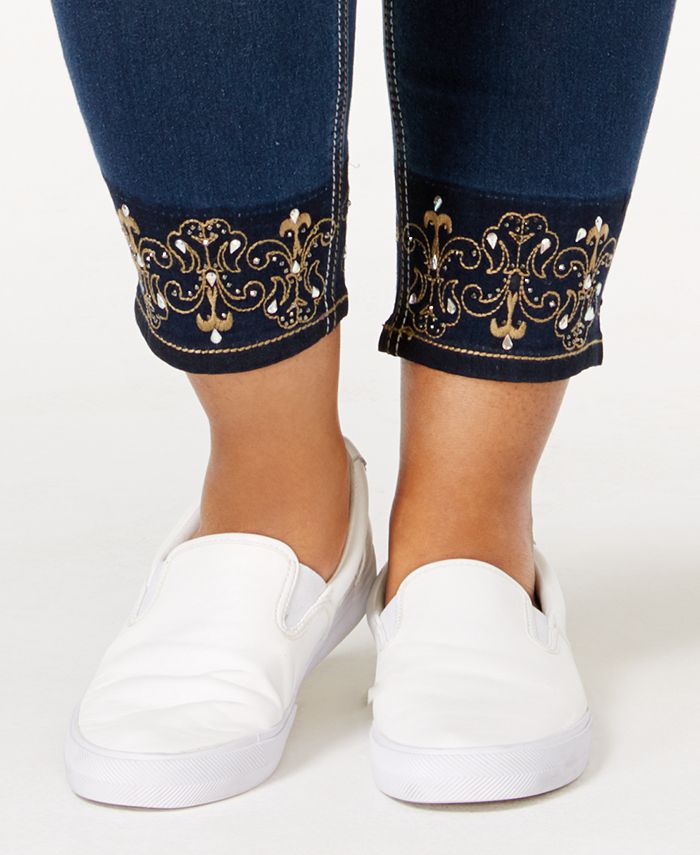 Hydraulic Trendy Plus Size Emma Embellished Clyde Wash Skinny Jeans