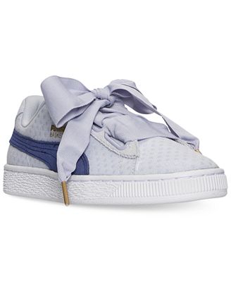 Puma Women&#39;s Basket Heart Denim Casual Sneakers from Finish Line - Finish Line Athletic Sneakers ...