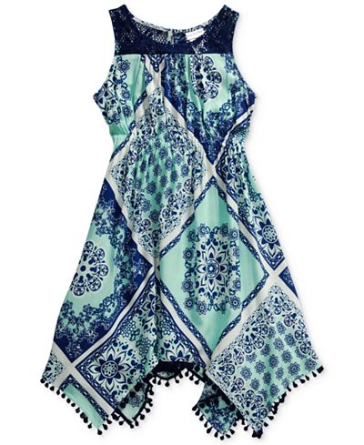 Sweet Heart Rose Printed Peasant Dress, Little Girls (2-6X)