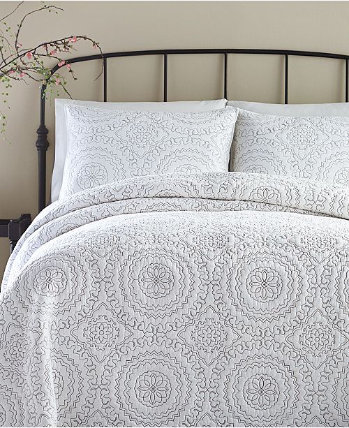 Jessica Simpson Cotton Medallion Gray King Quilt Reviews