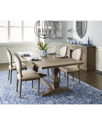 Tristan Trestle Dining Furniture Flash, White Trestle Dining Table Set
