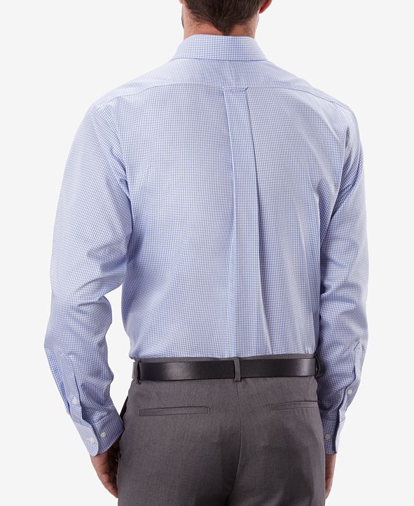 Eagle Men's ClassicFit Stretch Collar NonIron Blue Check Dress Shirt