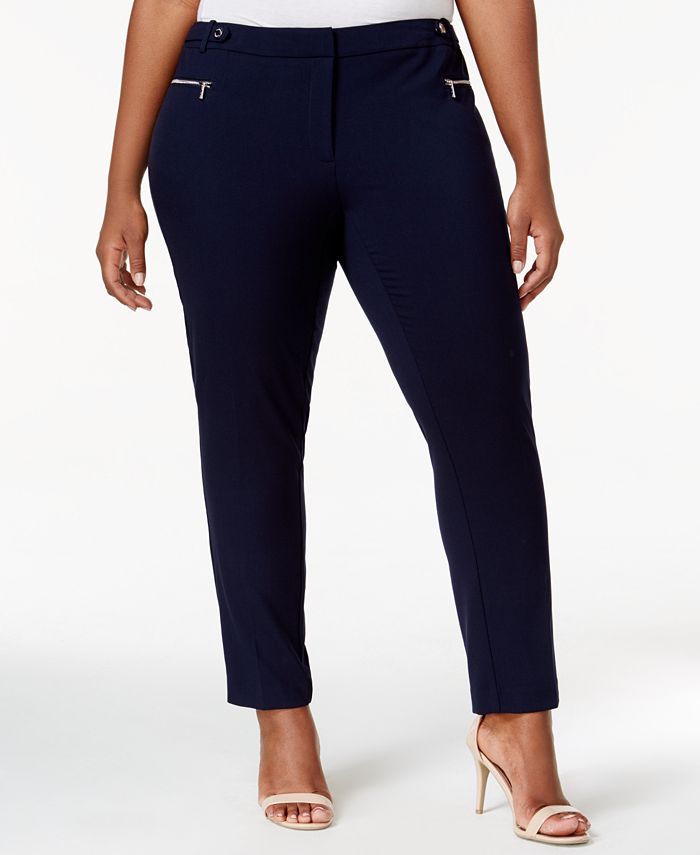 Calvin Klein Plus Size Zip-Pocket Pants - Macy's