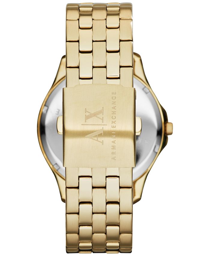 A|X Armani Exchange Men's Gold-Tone Stainless Steel Bracelet Watch 45mm ...