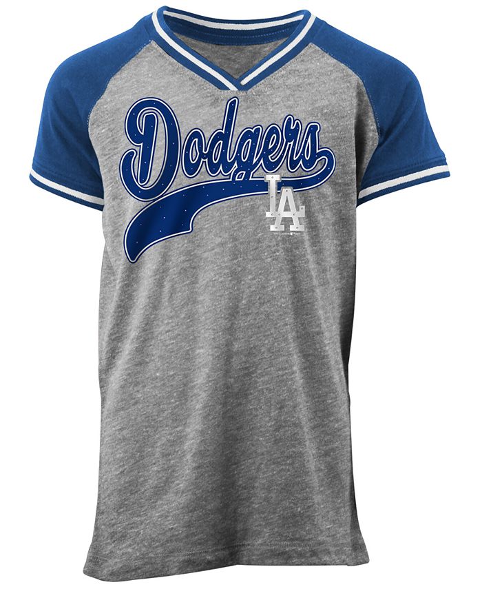 5th & Ocean Los Angeles Dodgers Rhinestone Script T-Shirt, Girls