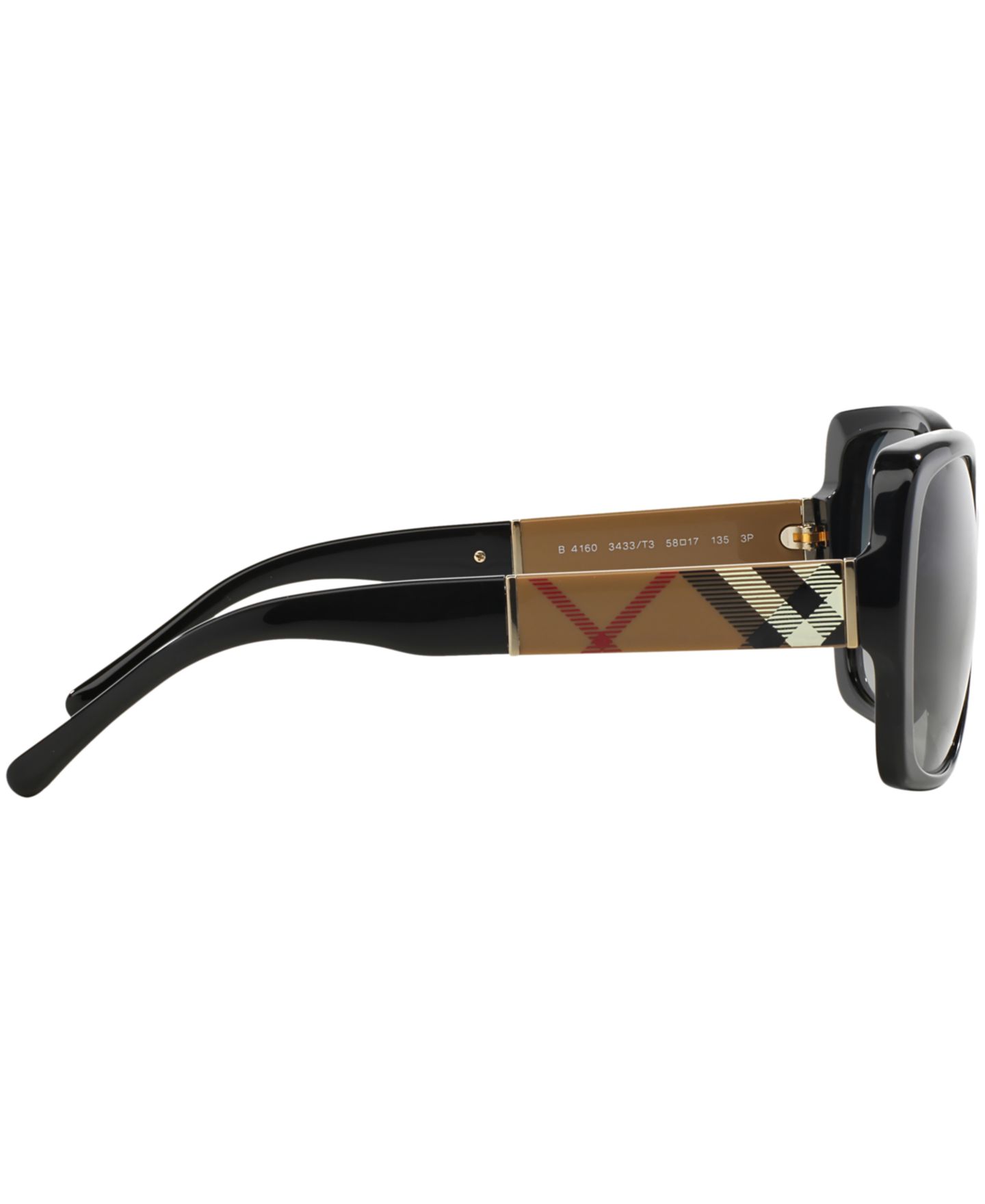 Женские солнцезащитные очки Burberry Polarized Sunglasses, BE4160P, цвет: Чёрный / Серый градиентный — фото 4