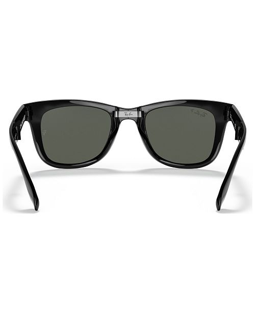 Ray-Ban Polarized Sunglasses, RB4105 50 Folding Wayfarer - Sunglasses ...
