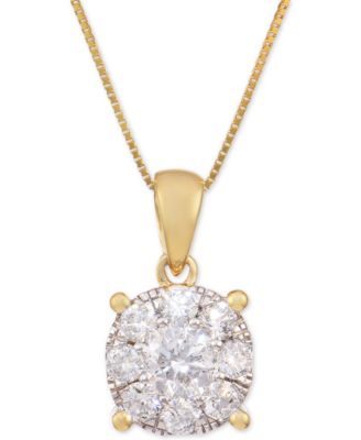 Macy's - Pendant Necklace in 14k White Gold (1 ct. t.w.)