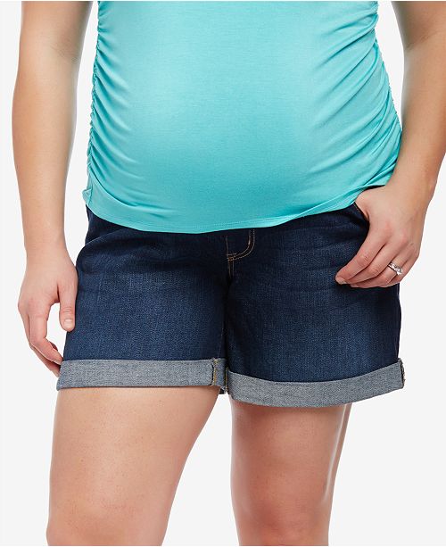 Plus size maternity denim shorts Clearance