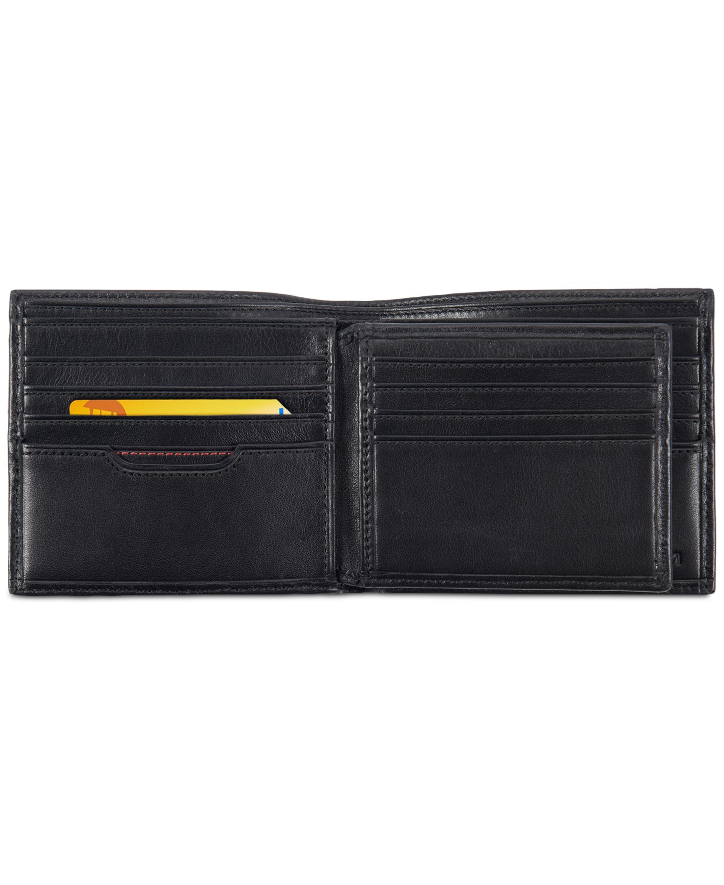 Мужские кошельки Tumi Global Nappa Leather Bifold Passcase, цвет: Чёрный — фото 2