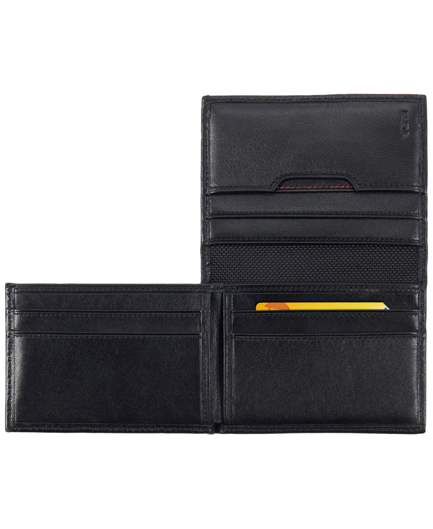Мужские кошельки Tumi Nappa Leather L-Fold ID Passcase, цвет: Чёрный — фото 3