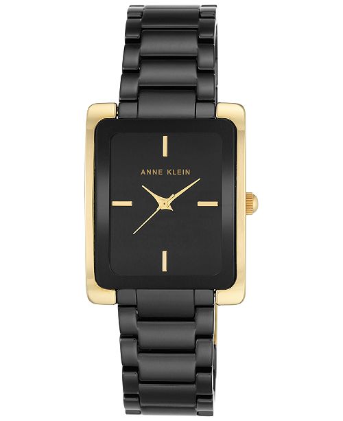 Anne Klein Women S Black Ceramic Bracelet Watch 28x35mm Ak 2952bkgb Reviews Watches Jewelry Watches Macy S