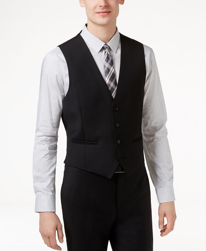 Calvin Klein Black Solid Modern Fit Vest - Macy's