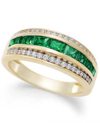 Macy's - Sapphire (1-1/10 ct. t.w.) & Diamond (1/6 ct. t.w.) Ring in 14k Gold (Also available in Emerald)
