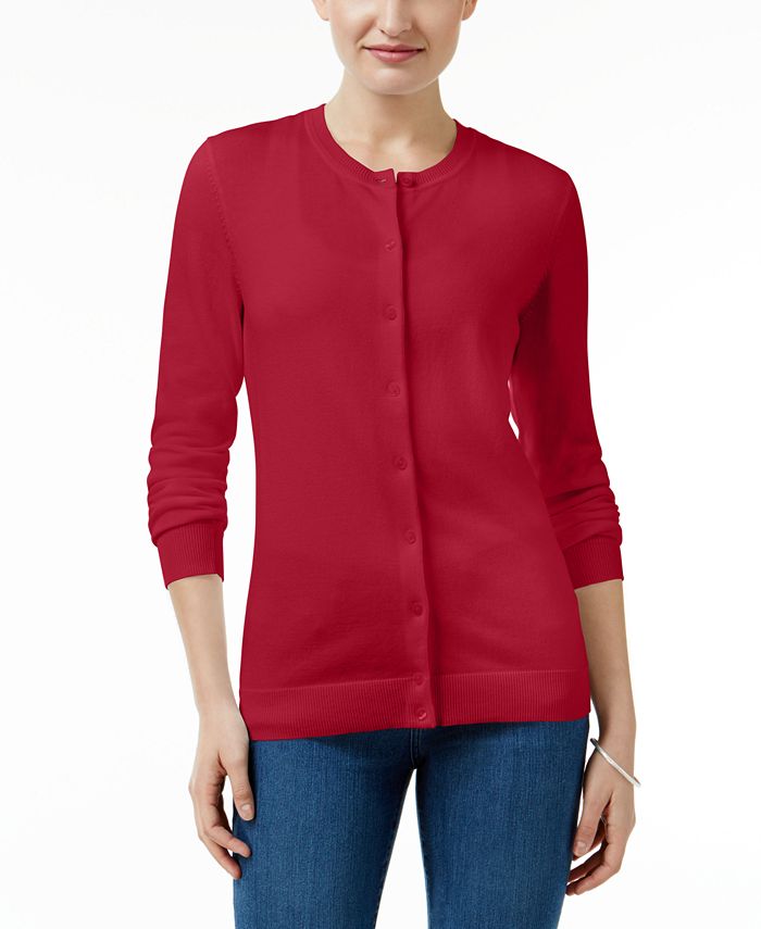 Karen Scott Petite Crew Neck Cardigan Created for Macy s Macy s