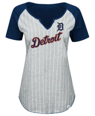 Majestic Women's Detroit Tigers From The Stretch Pinstripe T-Shirt ...