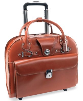 Edgebrook Leather Wheeled Laptop Briefcase