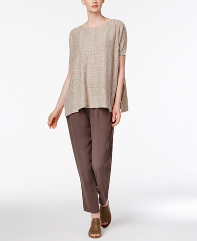 Eileen Fisher Linen Side-Split Top & Silk Ankle Pants