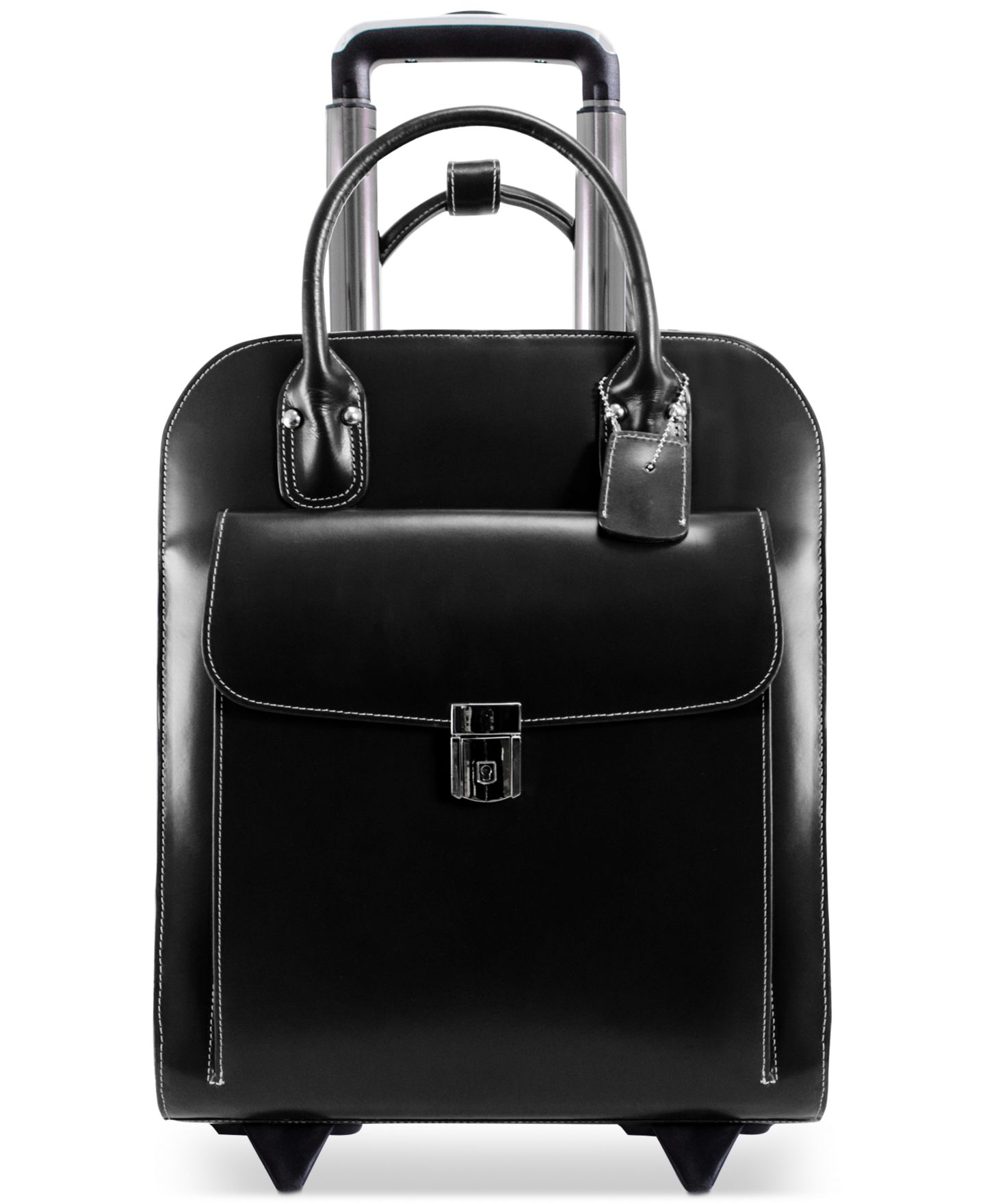 Сумка McKlein Uptown Leather Wheeled Laptop Briefcase, цвет: Чёрный — фото 10