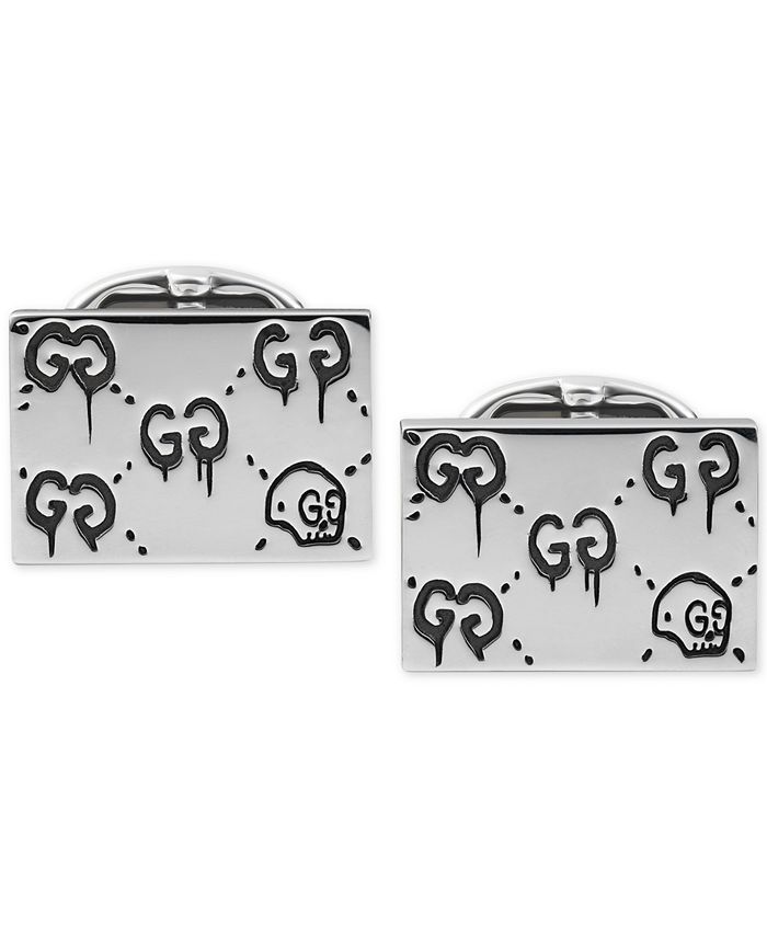 Gucci Men's Sterling Silver Aureco Black Ghost Cufflinks & Reviews - All  Fine Jewelry - Jewelry & Watches - Macy's