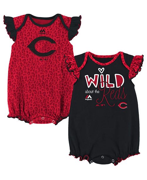 Majestic Cincinnati Reds Team Sparkle Creeper 2 Piece Set Baby