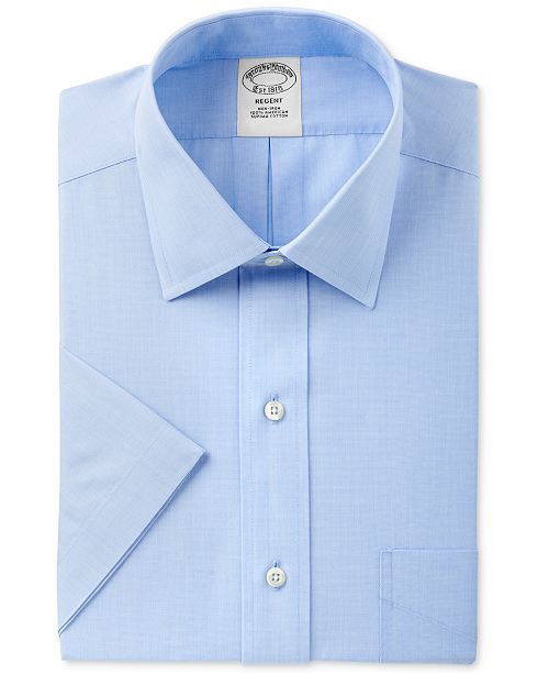 Brooks Brothers Men S Regent Slim Fit Non Iron Short Sleeve Light