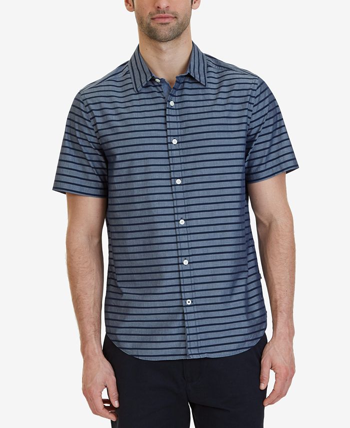 Nautica Men's Classic-Fit Striped Short-Sleeve Shirt - Macy's