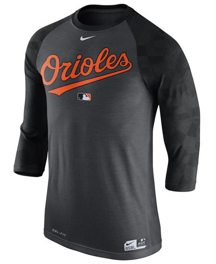 Nike Men's Baltimore Orioles AC Legend 3/4 Raglan T-Shirt 1.7 - Macy's