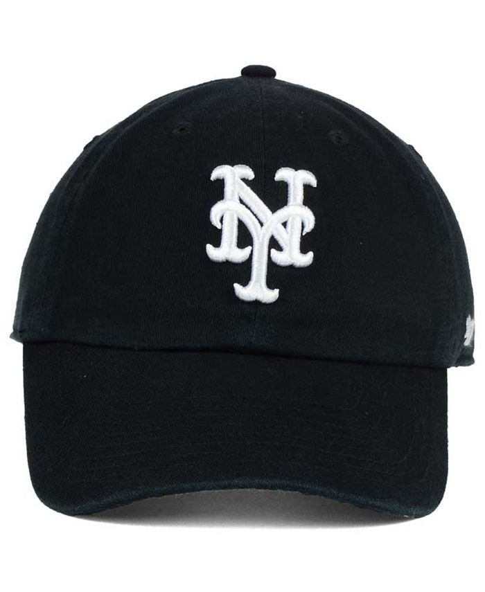 '47 Brand New York Mets Black White Clean Up Cap & Reviews - Sports Fan ...