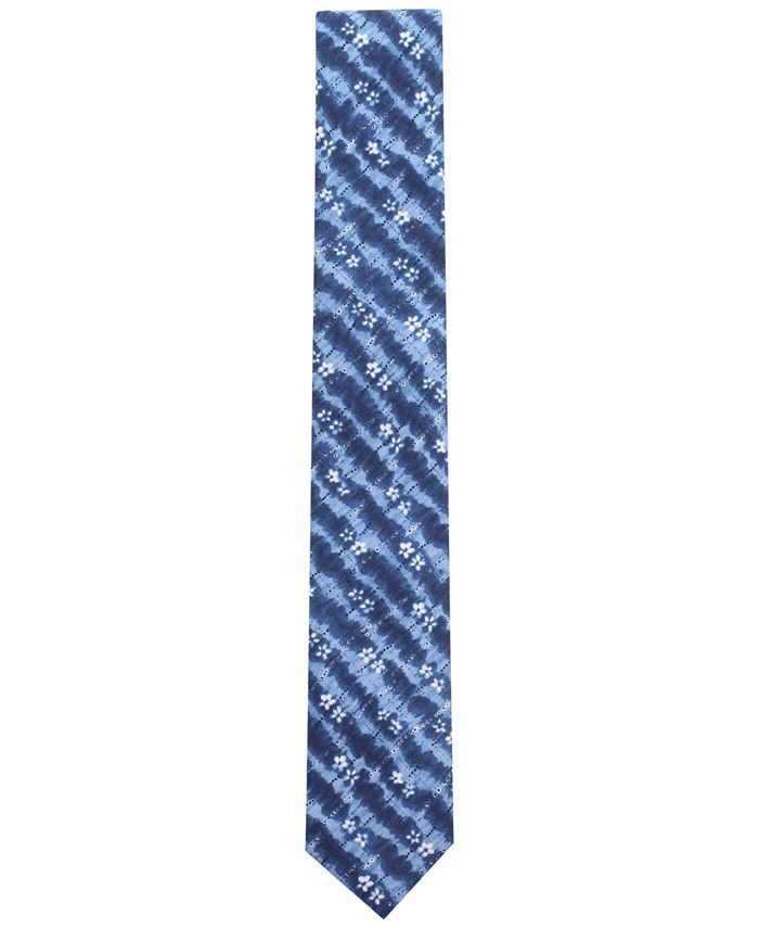 Bar III Men's Indigo Tie Dye Print Skinny Tie, Created for Macy's - Macy's