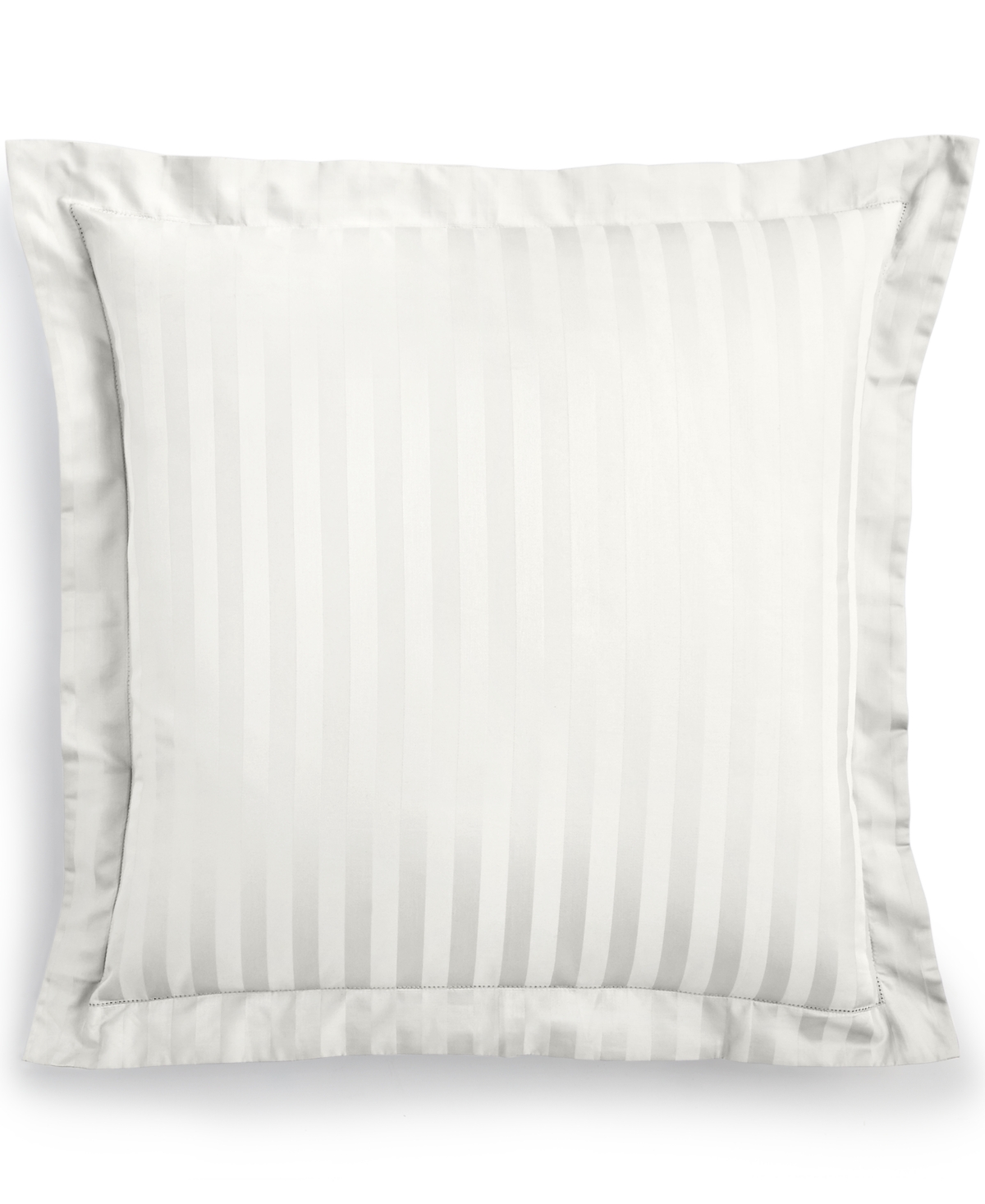 Charter Club Damask 1.5" Stripe 100% Supima Cotton 550 Thread Count Euro Sham, Created for Macy's - White