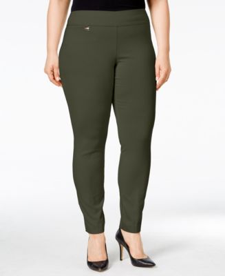 Alfani Plus & Petite Plus Size Tummy-Control Pull-On Skinny Pants, Created for Macy's - Macy's