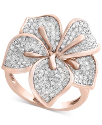 EFFY Collection - Diamond Flower Ring (7/8 ct. t.w.) in 14k Rose Gold