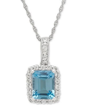 image of Blue Topaz (2-3/4 ct.t.w.) & White Topaz (5/8 ct. t.w.) Pendant Necklace in Sterling Silver (Also Available in Amethyst)