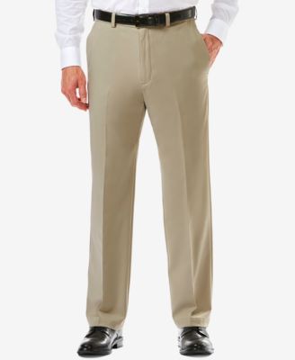 Haggar - Men's  Cool 18 PRO&reg; Classic-Fit Expandable Waist Flat Front Stretch Dress Pants