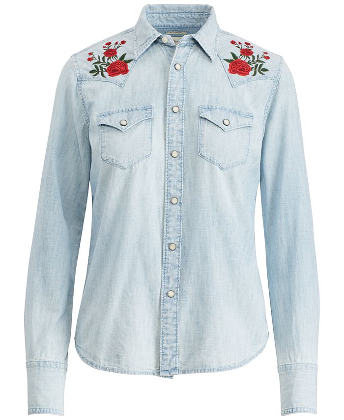 Denim & Supply Ralph Lauren Embroidered Cotton Chambray Shirt & Reviews ...