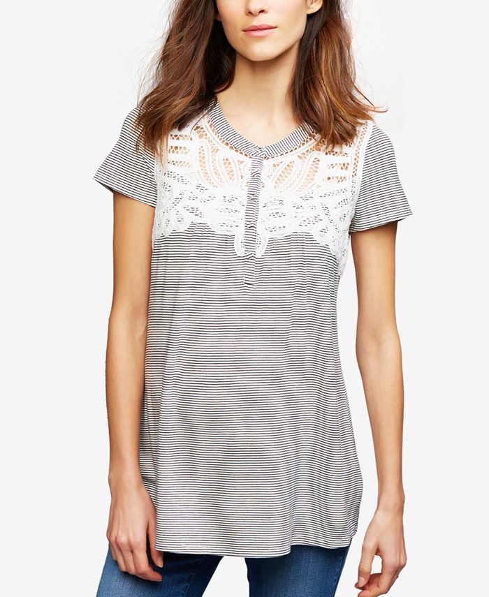 Daniel Rainn Maternity LaceTrim Henley Shirt Macy's