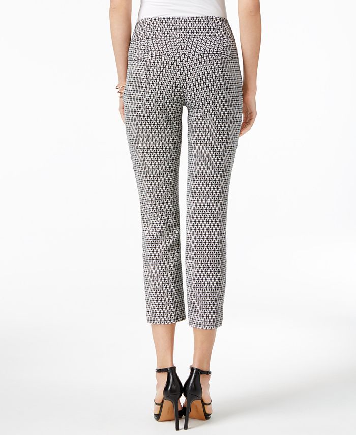 Alfani Women's Crinkle Cropped Pants Blue Size 8