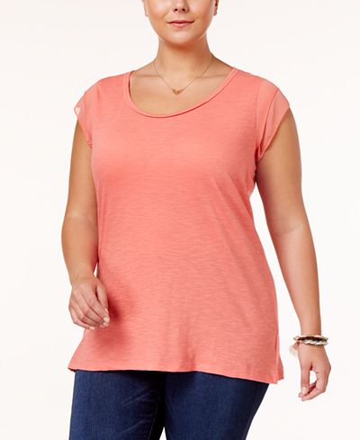 Style & Co. Plus Size Chiffon-Sleeve Top, Created for Macy's - Tops ...