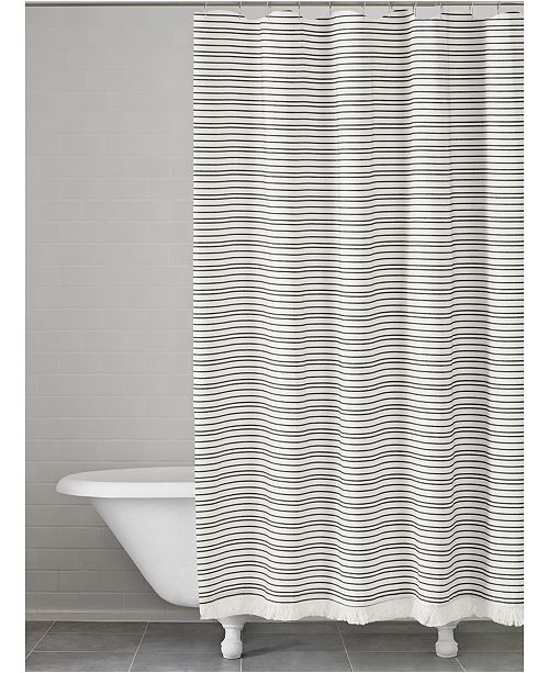 Cassadecor Coastal Fringe Stripe Shower Curtain Reviews Shower
