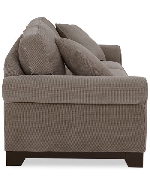 Furniture Medland 89 Fabric Roll Arm Sofa with 2 Pillows 