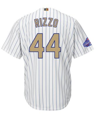 Cubs No44 Anthony Rizzo White(Blue Strip) Cooperstown Women's Stitched Jersey