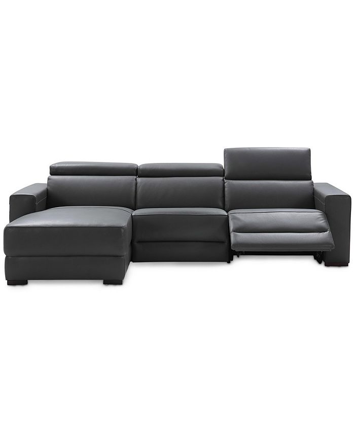 Furniture Nevio 3 Pc Leather Sectional