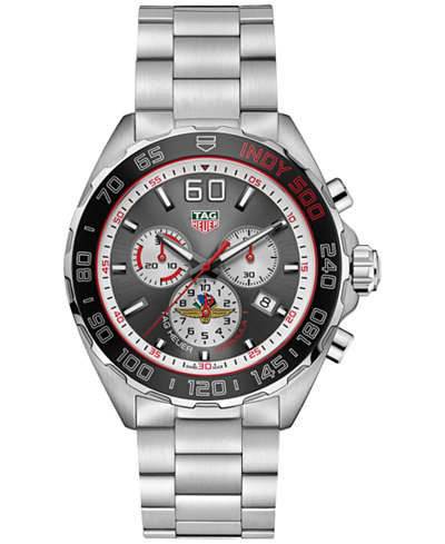 TAG Heuer Men's Swiss Chronograph Formula 1 Indy 500 Stainless Steel Bracelet Watch 43mm - Limited Edition